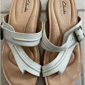 Clarks White Sandals